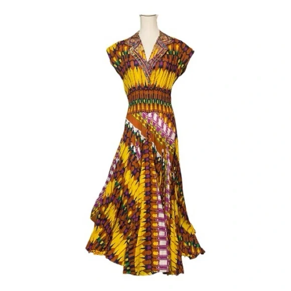 Sandy Starkman Geometric Print MIDI Dress Size M - Picture 2 of 7